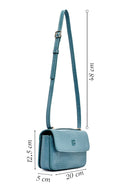 Women's Blue Printed Long Strap Crossbody Bag | Derimod Women's Blue Printed Long Strap Crossbody Bag | Derimod