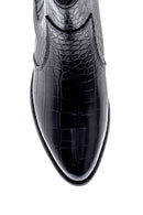 Women's Crocodile Patterned Heeled Boots | Derimod Women's Crocodile Patterned Heeled Boots | Derimod