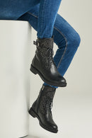 Studded Women's Leather Boots | Derimod Studded Women's Leather Boots | Derimod