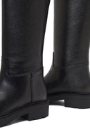 Women's Black Thick-Soled Leather Boot | Derimod Women's Black Thick-Soled Leather Boot | Derimod