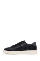 Erkek Siyah Bağcıklı Deri Sneaker | Derimod Erkek Siyah Bağcıklı Deri Sneaker | Derimod