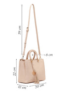 Woman Cream Long Strap Printed Shoulder Bag | Derimod Woman Cream Long Strap Printed Shoulder Bag | Derimod