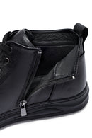 Male Black Zip Closure Leather Sport Boots | Derimod Male Black Zip Closure Leather Sport Boots | Derimod