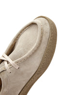 Women's Beige Suede Leather Masculine Shoes | Derimod Women's Beige Suede Leather Masculine Shoes | Derimod