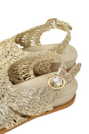 Woman Gold Metallic Sandal | Derimod Woman Gold Metallic Sandal | Derimod