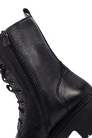 Women's Black Zippered Leather Boots | Derimod Women's Black Zippered Leather Boots | Derimod