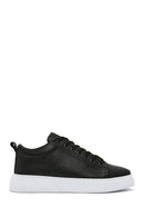 Men's Black Thick Sole Lace Up Leather Sneaker | Derimod Men's Black Thick Sole Lace Up Leather Sneaker | Derimod