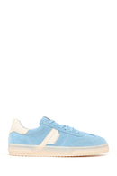 Woman Blue Lace-Up Suede Leather Sneakers | Derimod Woman Blue Lace-Up Suede Leather Sneakers | Derimod