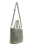 Women's Green Long Strap Knitted Shoulder Bag | Derimod Women's Green Long Strap Knitted Shoulder Bag | Derimod
