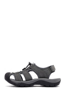 Erkek Gri Deri Outdoor Sandalet | Derimod Erkek Gri Deri Outdoor Sandalet | Derimod