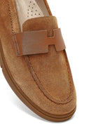 Kadın Taba Süet Deri Comfort Loafer | Derimod Kadın Taba Süet Deri Comfort Loafer | Derimod