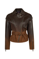 Soho Woman Brown Short Oversize Biker Suede Jacket | Derimod Soho Woman Brown Short Oversize Biker Suede Jacket | Derimod