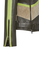 Madonna Women's Green Double Breasted Leather Jacket | Derimod Madonna Women's Green Double Breasted Leather Jacket | Derimod