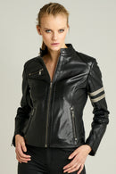 Stop Women's Leather Jacket | Derimod Stop Women's Leather Jacket | Derimod