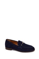 Kadın Lacivert Tokalı Süet Deri Maskülen Loafer | Derimod Kadın Lacivert Tokalı Süet Deri Maskülen Loafer | Derimod