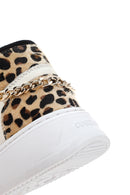 Alberto Guardiani Women's Black White Leopard Leather Thick Sole High Top Sneaker | Derimod Alberto Guardiani Women's Black White Leopard Leather Thick Sole High Top Sneaker | Derimod