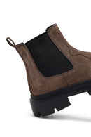 Men Mink Thick Sole Suede Leather Chelsea Boot | Derimod Men Mink Thick Sole Suede Leather Chelsea Boot | Derimod