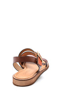 Women's Tan Leather Bodrum Sandals | Derimod Women's Tan Leather Bodrum Sandals | Derimod