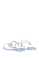 Women's White Jelly Transparent Stone Flat Slippers | Derimod Women's White Jelly Transparent Stone Flat Slippers | Derimod