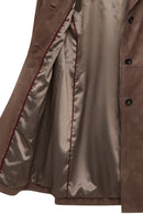 Tara Women's Taupe Suede Leather Coat | Derimod Tara Women's Taupe Suede Leather Coat | Derimod