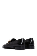 Women's Black Leather Buckle Crocodile Classic Loafer | Derimod Women's Black Leather Buckle Crocodile Classic Loafer | Derimod