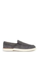 Men's Gray Suede Leather Casual Loafer | Derimod Men's Gray Suede Leather Casual Loafer | Derimod