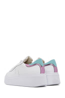 Women's White Lace-up Thick-Sole Leather Sneaker | Derimod Women's White Lace-up Thick-Sole Leather Sneaker | Derimod