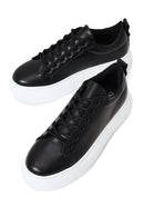 Woman Black Lace-Up Chunky Sneaker | Derimod Woman Black Lace-Up Chunky Sneaker | Derimod