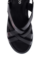 Kadın Siyah Deri Comfort Sandalet | Derimod Kadın Siyah Deri Comfort Sandalet | Derimod