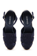 Women's Navy Blue Ankle Strap Wedge Heel Suede Leather Espadrille Sandal
| Derimod
Women's Navy Blue Ankle Strap Wedge Heel Suede Leather Espadrille Sandal
| Derimod