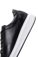 Erkek Siyah Bağcıklı Deri Sneaker | Derimod Erkek Siyah Bağcıklı Deri Sneaker | Derimod