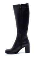 Women's Leather Zippered Heeled Boots | Derimod Women's Leather Zippered Heeled Boots | Derimod