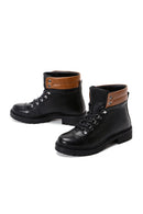 Women's Black Leather Lace-up Boots | Derimod Women's Black Leather Lace-up Boots | Derimod