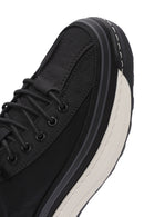 Men's Black Lace-Up Fabric Sneakers | Derimod Men's Black Lace-Up Fabric Sneakers | Derimod