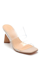Women's Heeled Transparent Strap Slippers | Derimod Women's Heeled Transparent Strap Slippers | Derimod