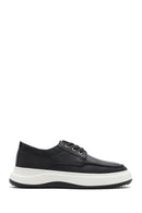 Men's Black Lace-Up Thick-Soled Leather Casual Shoes | Derimod Men's Black Lace-Up Thick-Soled Leather Casual Shoes | Derimod