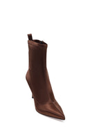 Woman Brown Zip Closure Thin-heeled Stretch Boots | Derimod Woman Brown Zip Closure Thin-heeled Stretch Boots | Derimod