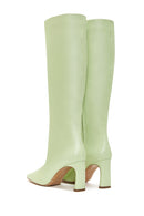 Women's Yellow Leather Heeled Boots | Derimod Women's Yellow Leather Heeled Boots | Derimod