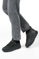 Geox Men Black U Spherica 4X4 B Abx A - Text+ Lace-Up Thick-Soled Fabric Sneaker | Derimod Geox Men Black U Spherica 4X4 B Abx A - Text+ Lace-Up Thick-Soled Fabric Sneaker | Derimod