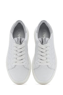 Kadın Beyaz Bağcıklı Deri Sneaker | Derimod Kadın Beyaz Bağcıklı Deri Sneaker | Derimod