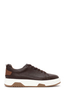 Male Brown Lace-Up Thick-Soled Leather Sneaker | Derimod Male Brown Lace-Up Thick-Soled Leather Sneaker | Derimod