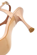 Women's Beige Ankle Buckle High Heel Patent Leather Sandals | Derimod Women's Beige Ankle Buckle High Heel Patent Leather Sandals | Derimod
