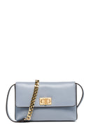 Geox Women Blue Liliane Chain Strap Leather Crossbody Bag | Derimod Geox Women Blue Liliane Chain Strap Leather Crossbody Bag | Derimod