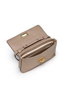 Geox Women Mink Liliane Chain Strap Leather Crossbody Bag | Derimod Geox Women Mink Liliane Chain Strap Leather Crossbody Bag | Derimod