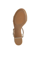 Geox Women Beige Aurely 50 Ankle Buckle Thick Heel Suede Leather Sandals | Derimod Geox Women Beige Aurely 50 Ankle Buckle Thick Heel Suede Leather Sandals | Derimod