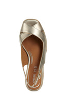 Geox Women's Gold Panarea Ankle Strap Wedge Heeled Leather Espadrille | Derimod Geox Women's Gold Panarea Ankle Strap Wedge Heeled Leather Espadrille | Derimod