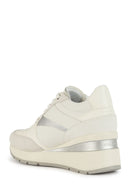 Geox Women's White Zosma Thick Sole Lace Up Leather Sneaker | Derimod Geox Women's White Zosma Thick Sole Lace Up Leather Sneaker | Derimod
