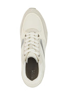 Geox Women's White Zosma Thick Sole Lace Up Leather Sneaker | Derimod Geox Women's White Zosma Thick Sole Lace Up Leather Sneaker | Derimod