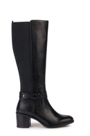 Geox Women's Black New Asheel Leather Zippered Boots | Derimod Geox Women's Black New Asheel Leather Zippered Boots | Derimod