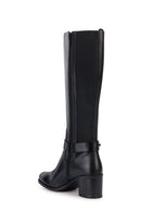 Geox Women's Black New Asheel Leather Zippered Boots | Derimod Geox Women's Black New Asheel Leather Zippered Boots | Derimod